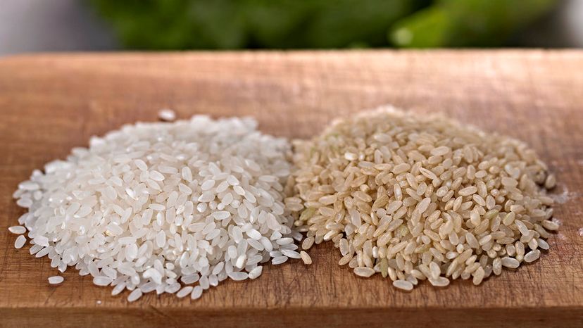 brown and white rice