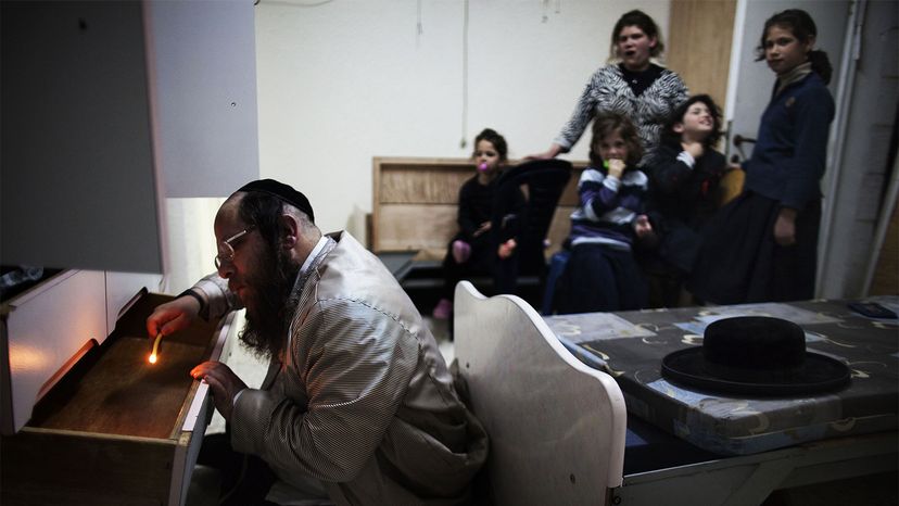 Orthodox Jewish man, looking for leaven