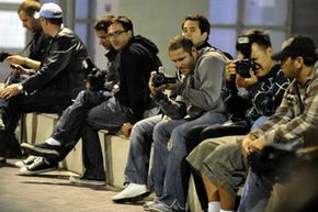 Paparazzi wait around for Lindsay Lohan to be released from the Lynwood Correctional Facility.