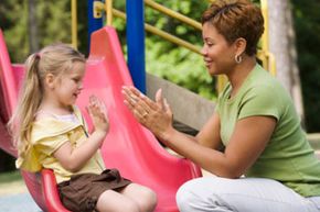 woman girl playground