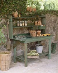 Potting benches don't have to be fancy.