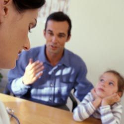 Father talks to daughter's doctor