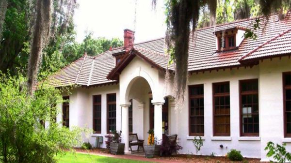 Historical architecture outdoors with roof.