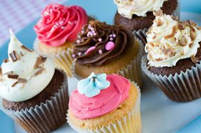 Assortment of fancy cupcakes