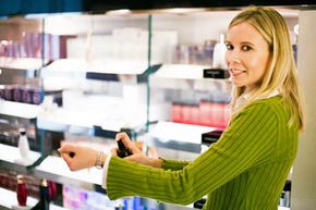 woman trying perfume