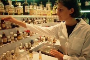 A perfumer tests new fragrance combinations at la parfumerie Molinard in Grasse, France.