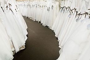 rows of wedding dresses