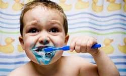 toddler brushing teeth