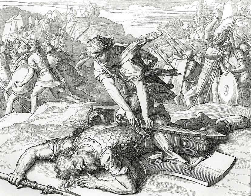 David cuts off the head of Philistine giant Goliath