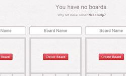 Pinterest personal page, empty pinboards
