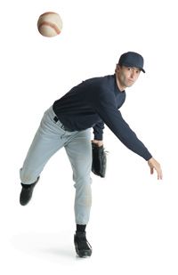 baseball pitcher throwing pitch