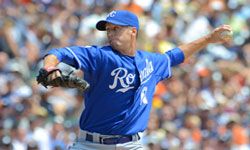 Everett Teaford of the Kansas City Royals pitches against the Detroit Tigers on July 8, 2012.