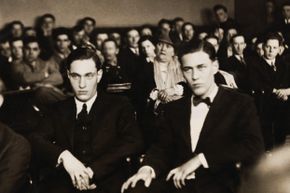 The hearing and sentencing of Nathan Leopold (L) and Richard Loeb (R) represents a major milestone in the history of the U.S. legal system and the death penalty. Leopold and Loeb’s lawyer, Clarence Darrow, successfully argued against capital punishment. 