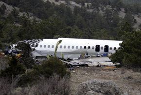 Plane crash wreckage