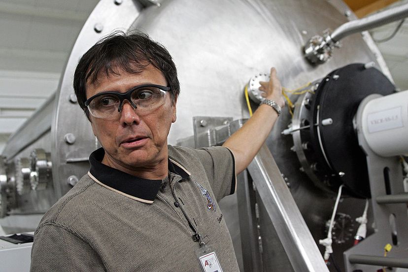 Costa Rican astronaut and physicist Franklin Chang Diaz explains the evolution of his plasma engine project. MAYELA LOPEZ/AFP/Getty Images