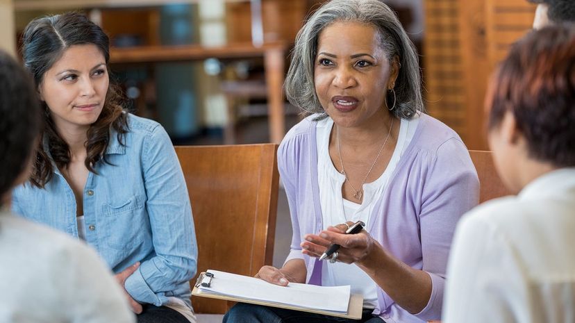 30 Senior woman making a point