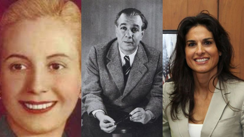 Evita Peron, Jorge Luis Borges, Gabriela Sabatini