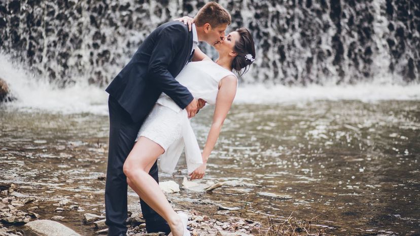 Wedding under waterfall