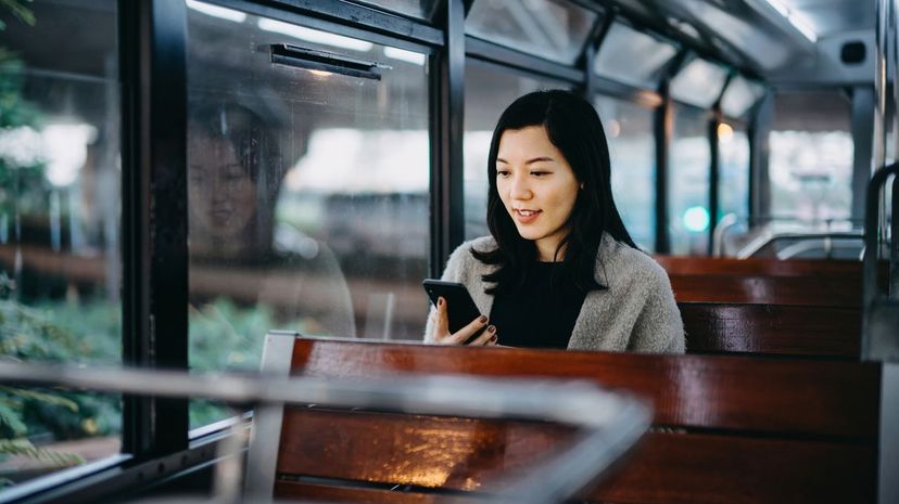 Woman commuting