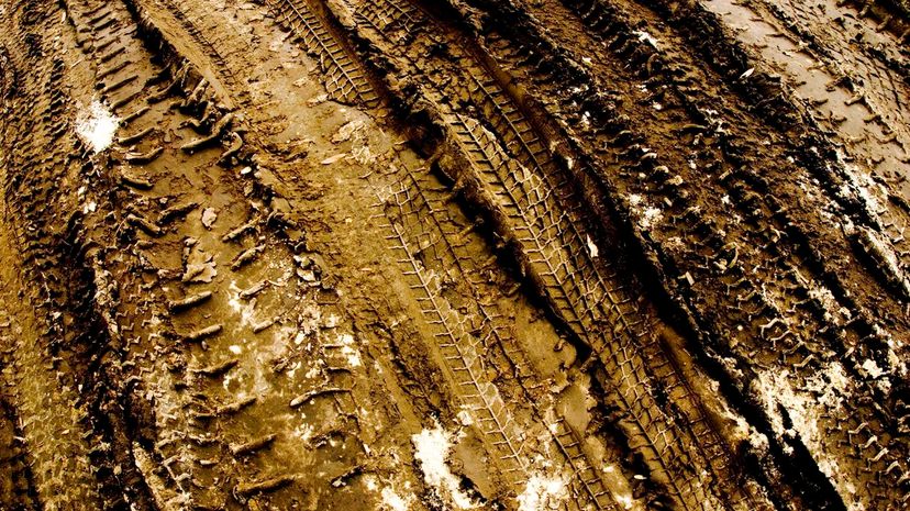 Tire marks in mud