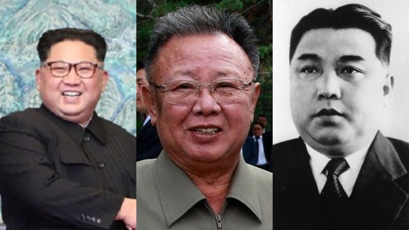 Kim Jong-un, Kim Jong-il, and Kim Il-sung