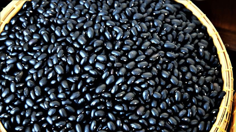 Black beans in basket