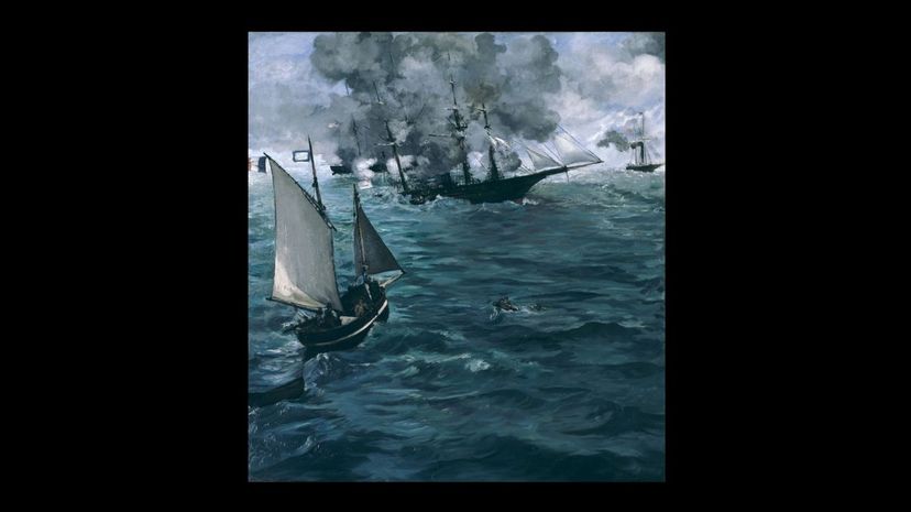 The Battle of the Kearsarge and the Alabama by EÌdouard Manet