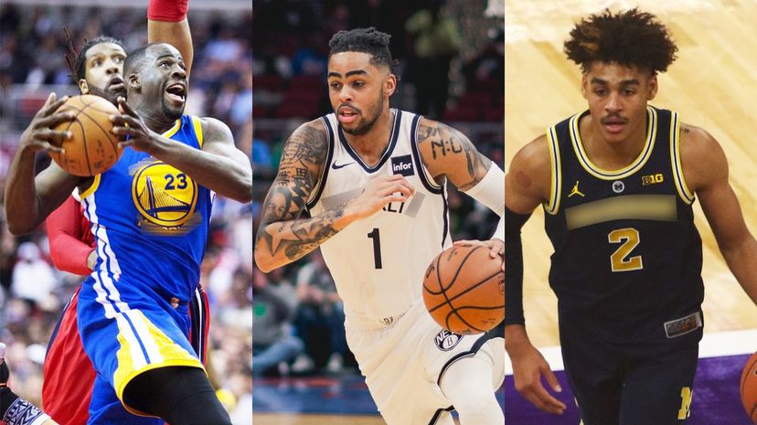 Draymond Green, D'Angelo Russell, Jordan Poole