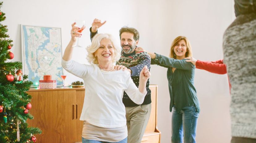 Christmas conga line
