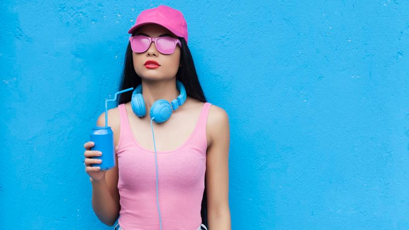 Pink Hat, Blue Wall