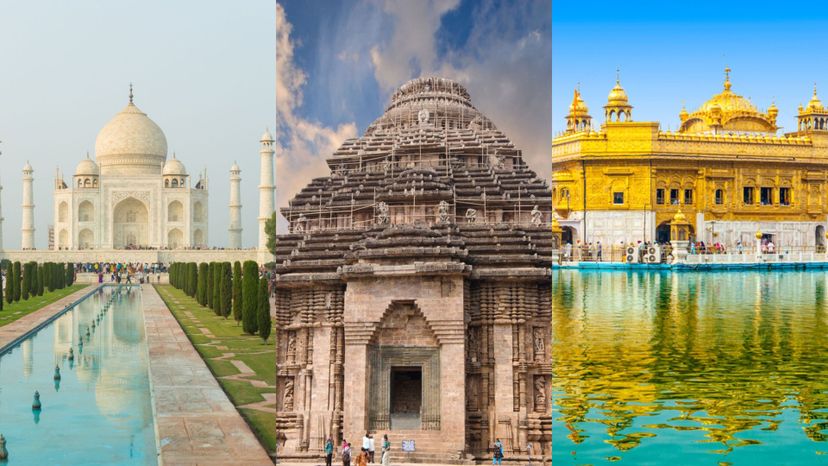 India- Taj Mahal, Konark Sun Temple,Golden Temple of Amritsar