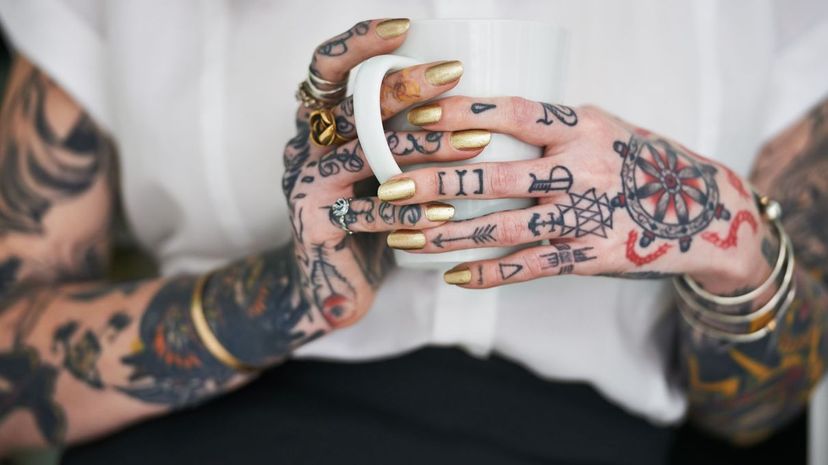 Hands with tattoos