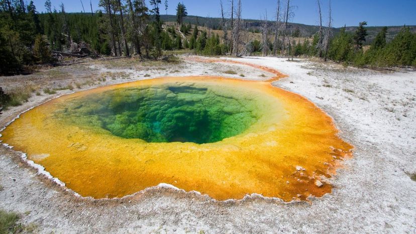 Manmade, The colors of Morning Glory Pool in Yellowstone Park