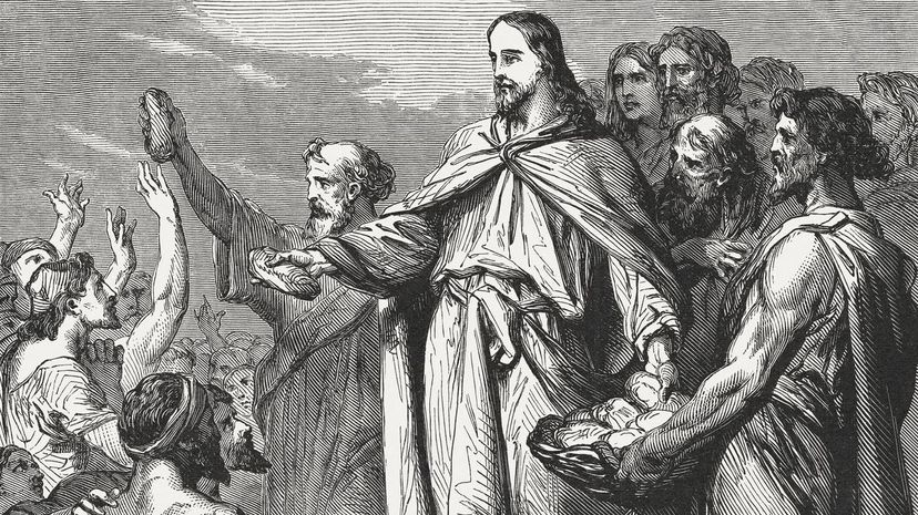 Jesus feeds multitude
