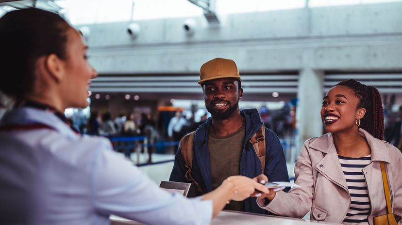 Couple at airport