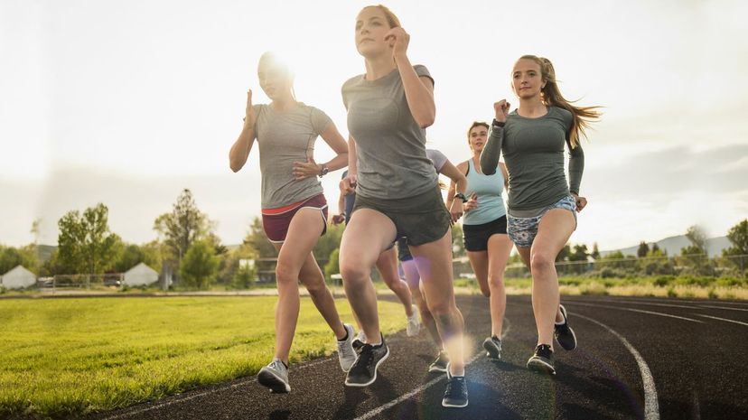 Girls running