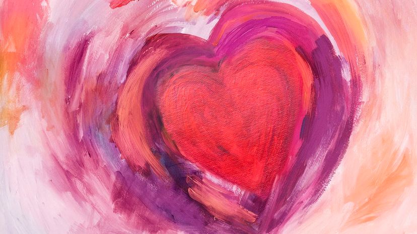 Painting of Heart with acrylic colors