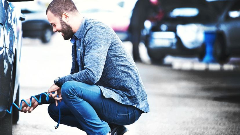 4 checking tire pressure