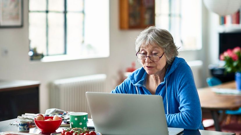 Woman using computer