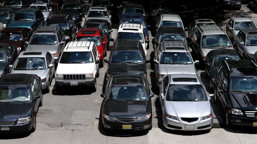 Rows of cars