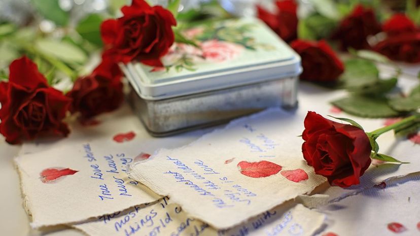 Love letters and red roses