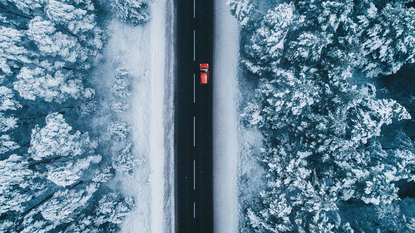 Q24-Aerial view of road in winter