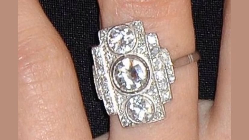 Scarlett Johansson - Art Deco Ring with Three Prominent Diamonds
