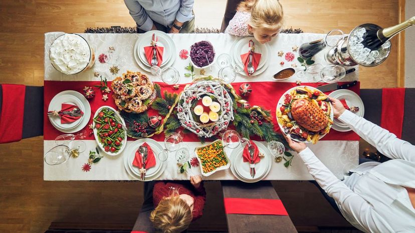 Christmas dinner table