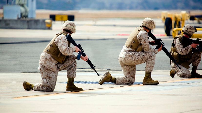 Marines with guns