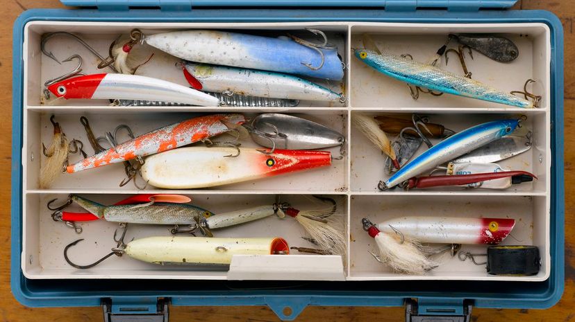 Vintage Fishing Lure Lot of 6 Wood Metal Frog Wood Bobber Estate Find