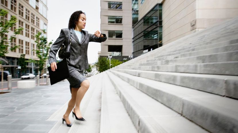 9 Business woman in a hurry