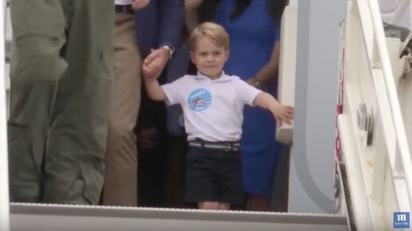 Prince George on a plane