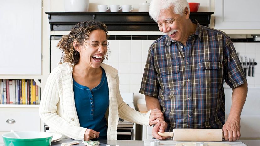 Adult Daughter and Dad make cookies