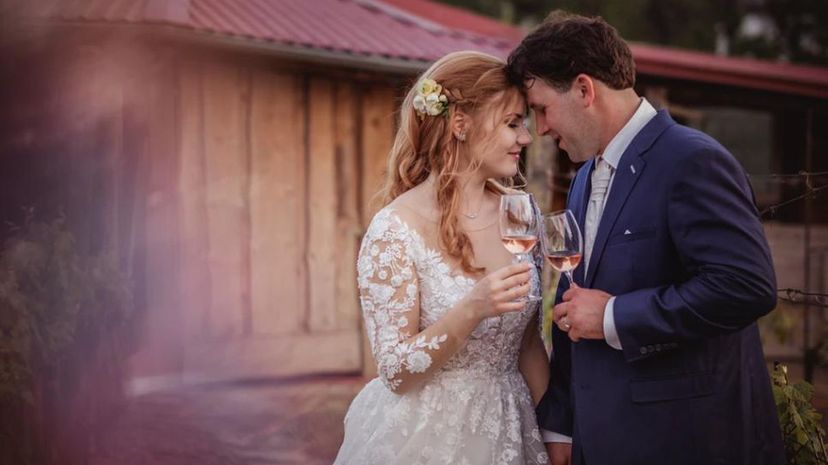 Couple wedding toast